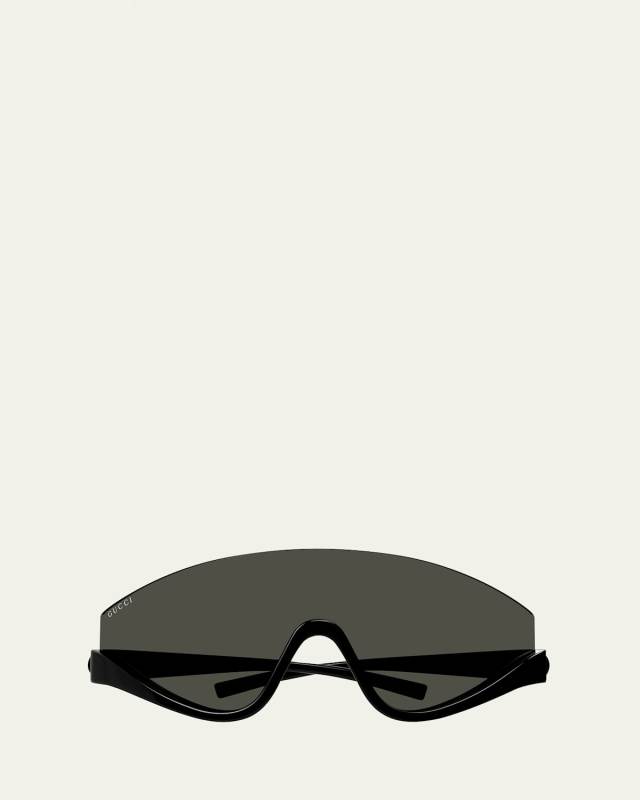 Half-Rimmed Plastic Shield Sunglasses